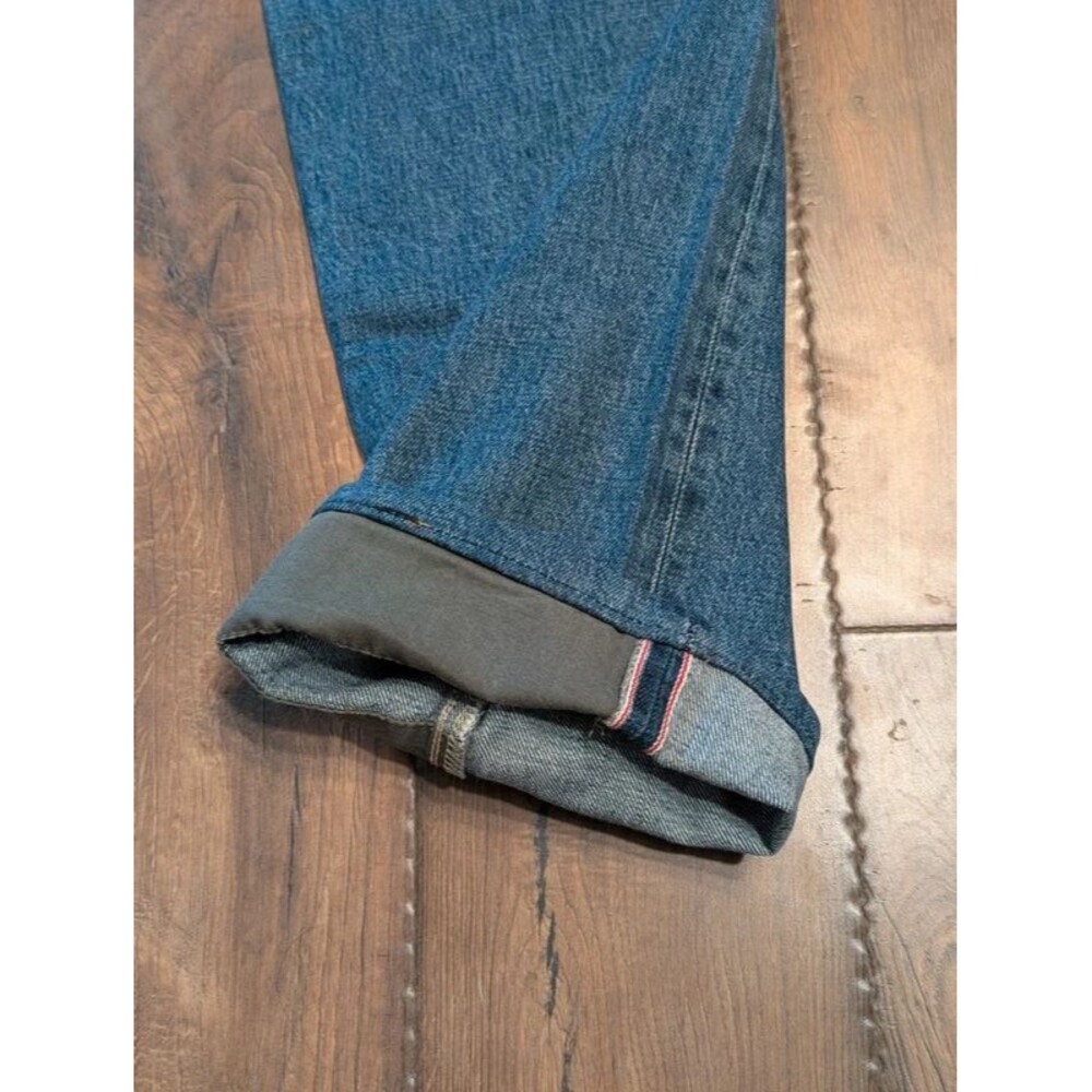 Gap 1969 Double Knee Button Fly Selvedge Jeans Men's Size 34x32 Medium Wash Made - Picture 14 of 14